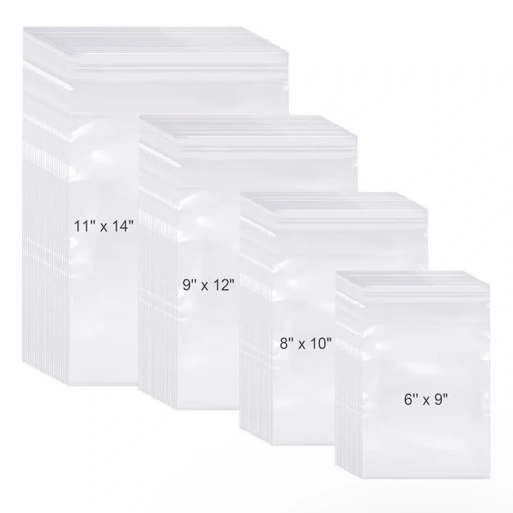 Clear Polys Set of 20 - 5 of each Size Resealable